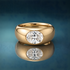 Gold solitaire engagement ring wide band