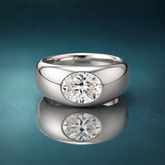 white gold solitaire engagement ring wide band