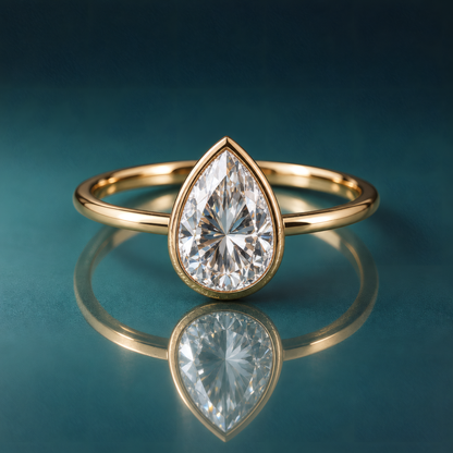 pear-shaped bezel solitaire engagement ring