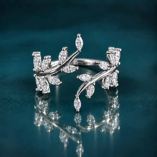 Marian 10k Gold Vine Wrap Marquise-Cut Diamond Leaves