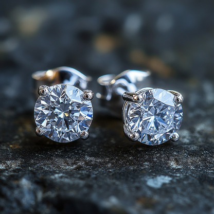 Round Stud Earrings