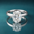 white gold oval solitaire engagement ring claw prongs