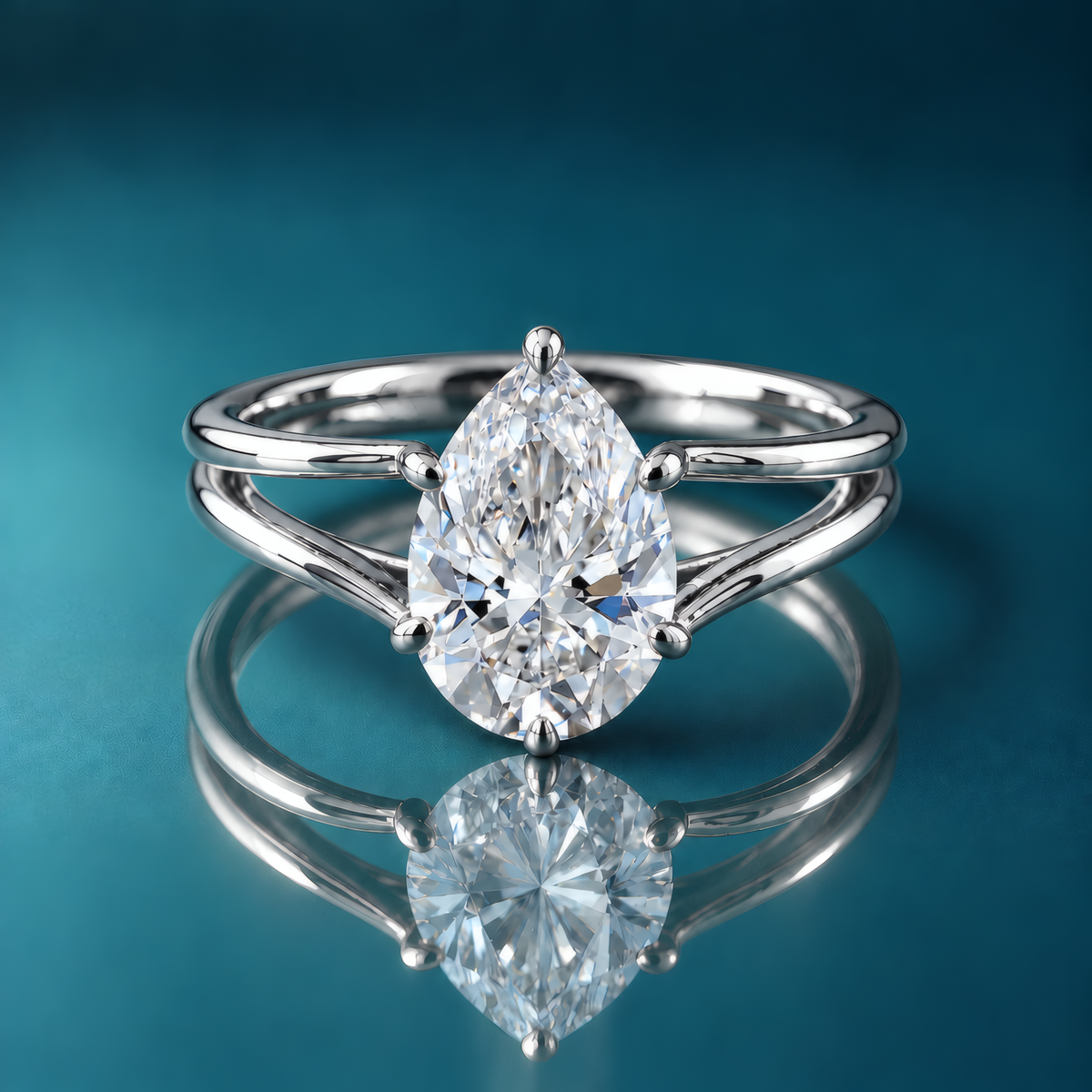 white gold solitaire engagement ring split shank