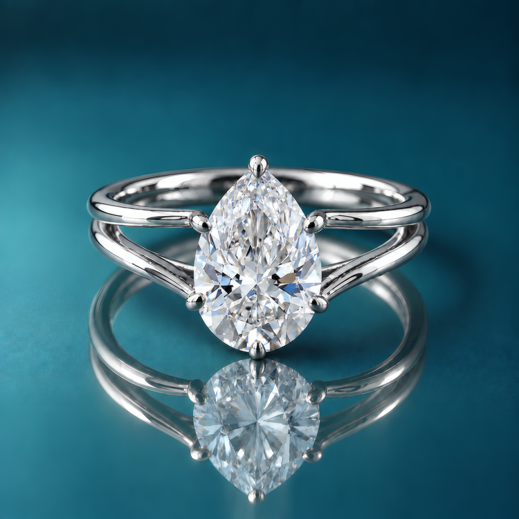 white gold solitaire engagement ring split shank